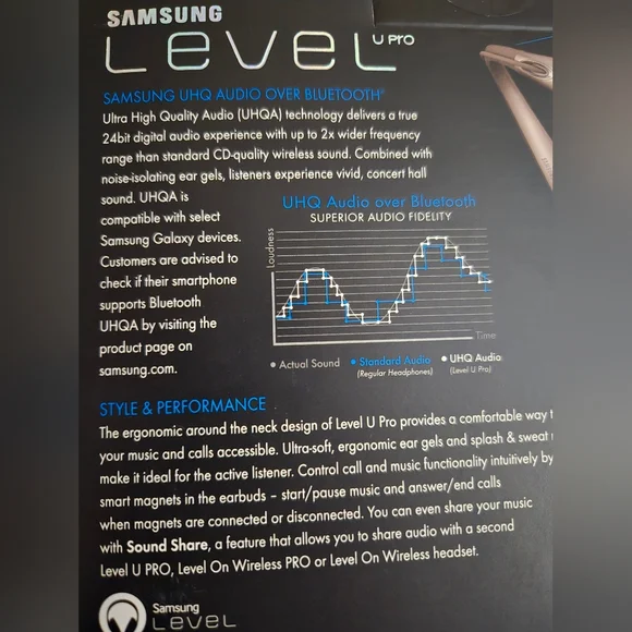 Samsung Level U Pro Bluetooth Headphones - Black and Rose/Gold